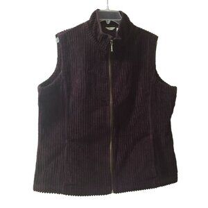 Woolrich Kinsdale Wide Wale Corduroy Vest, Full Zip, Pockets, Burgundy, Size XL